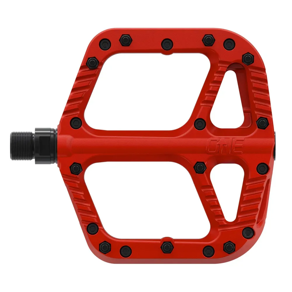 uPRISE Bikes One Up Composite Flat MTB Pedals - Red | Price match, 365 day return s, 18-Month Warranty, Finance Available & Free UK Delivery