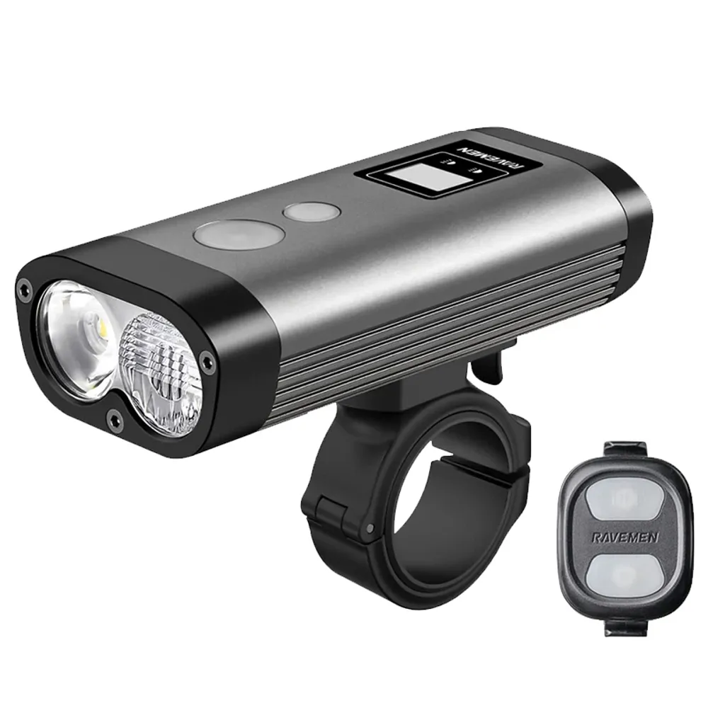 uPRISE Bikes Ravemen PR2000 DuaLens USB 2000 Lumen Front Light - Grey/Black | Price match, 365 day returns, 18-Month Warranty, Finance Available & Free UK Delivery
