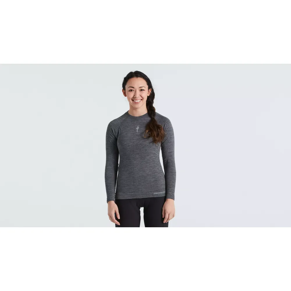 uPRISE Bikes Specialized Merino Seamless Women's Long Sleeve Base Layer - Grey | Price match, 365 day returns, 18-Month Warranty, Finance Available & Free UK Delivery