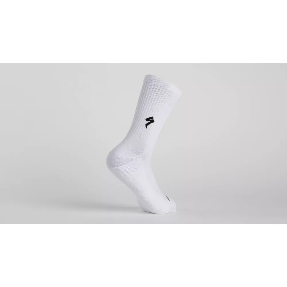 uPRISE Bikes Specialized Cotton Tall Socks - White | Price match, 365 day returns, 18-Month Warranty, Finance Available & Free UK Delivery
