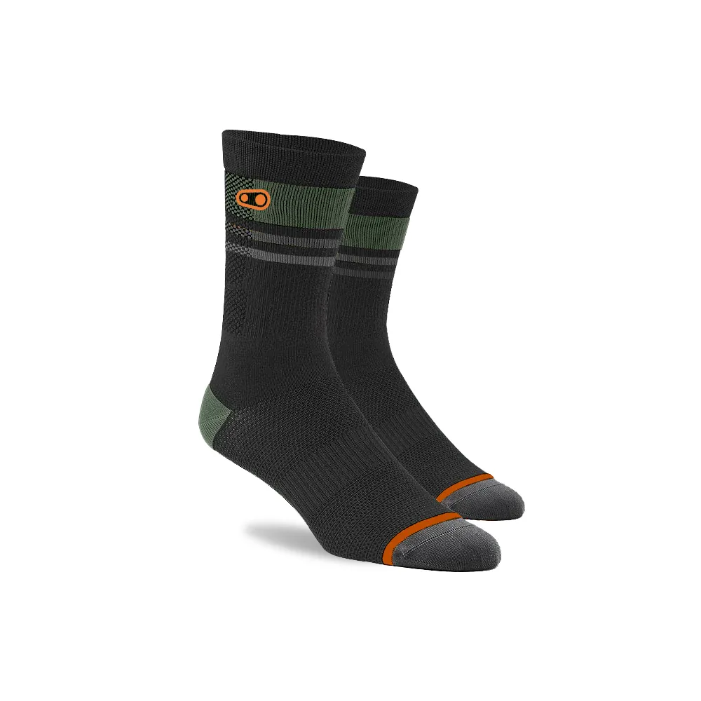 uPRISE Bikes Crank Brothers Icon MTB Socks - Black/Green | Price match, 365 day return s, 18-Month Warranty, Finance Available & Free UK Delivery