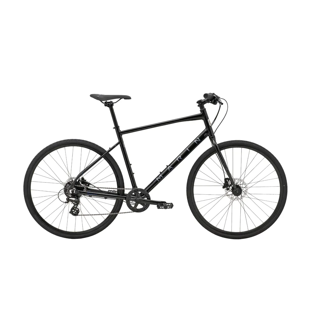 uPRISE Bikes Marin Presidio 1 2026 Hybrid Bike - Black | Price match, 365 day returns, 18-Month Warranty, Finance Available & Free UK Delivery