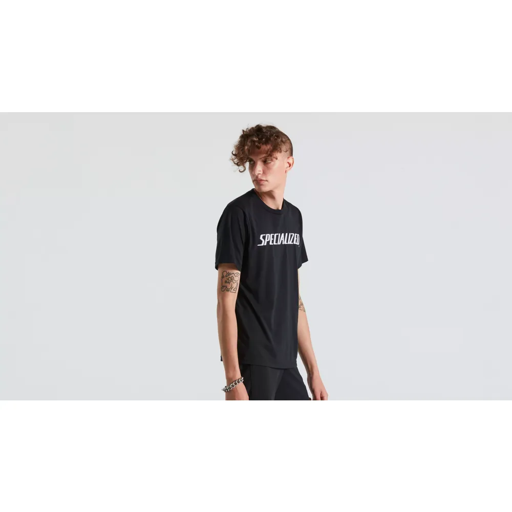 uPRISE Bikes Specialized Wordmark Men's Short Sleeve T- Shirt - Black | Price match, 365 day return s, 18-Month Warranty, Finance Available & Free UK Delivery