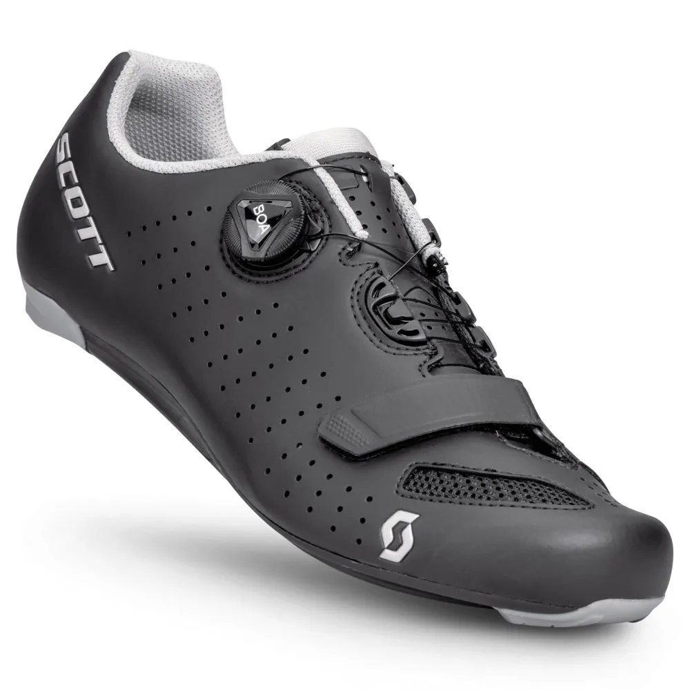 uPRISE Bikes Scott Comp Boa Road Shoes - Black/Silver | Price match, 365 day return s, 18-Month Warranty, Finance Available & Free UK Delivery