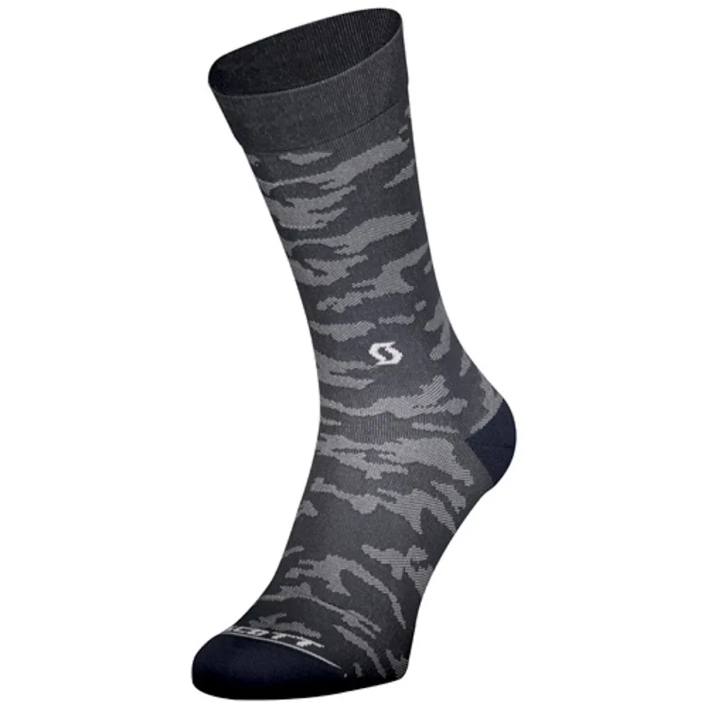 uPRISE Bikes Scott Trail Camo Crew Socks - Dark Grey/White | Price match, 365 day return s, 18-Month Warranty, Finance Available & Free UK Delivery