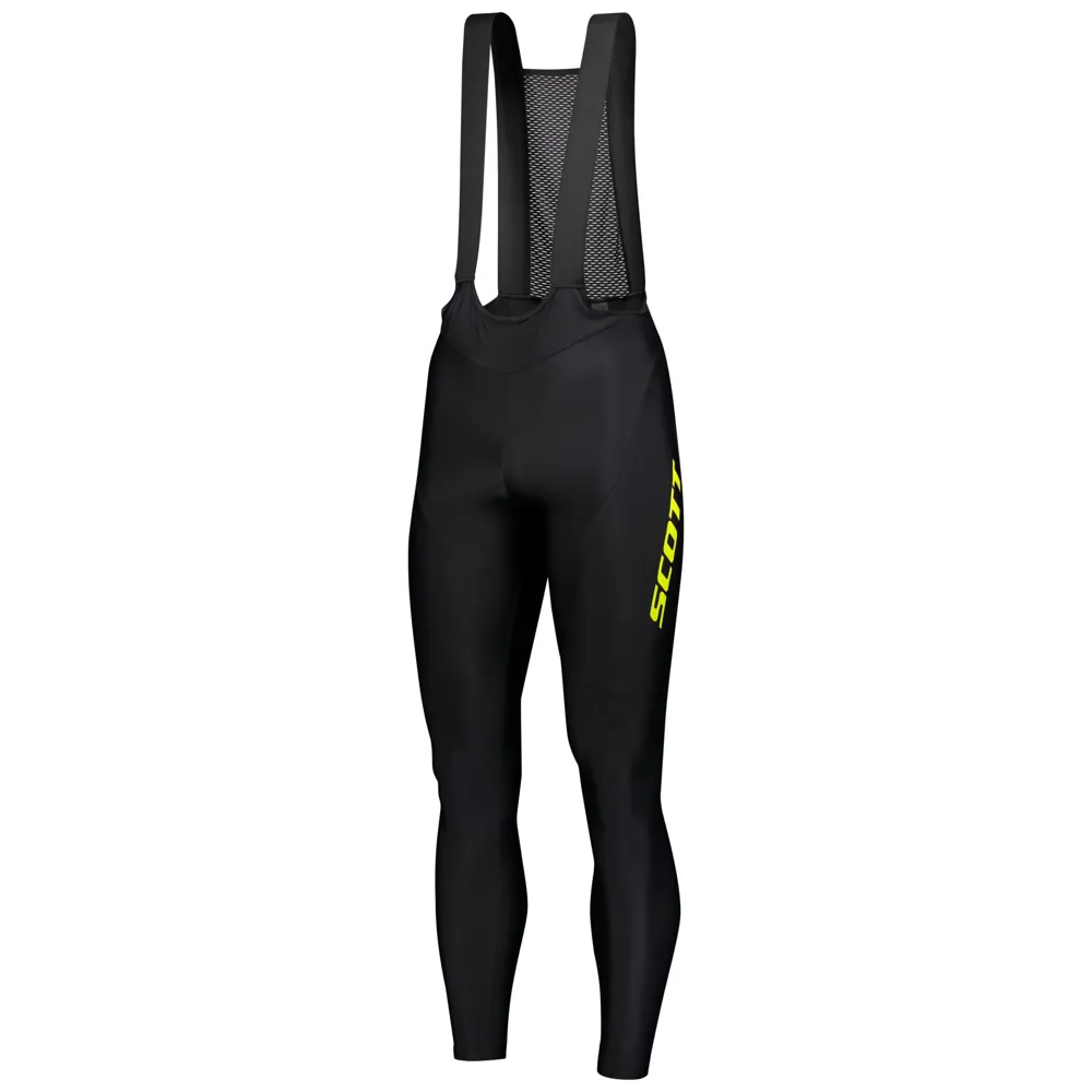 uPRISE Bikes Scott RC Pro Bib Tights without Pad - Black/Sulphur Yellow | Price match, 365 day return s, 18-Month Warranty, Finance Available & Free UK Delivery