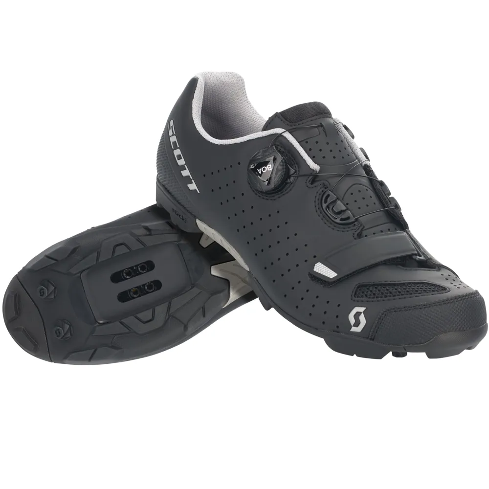 uPRISE Bikes Scott Comp Boa MTB Shoes - Matt Black/Silver | Price match, 365 day return s, 18-Month Warranty, Finance Available & Free UK Delivery