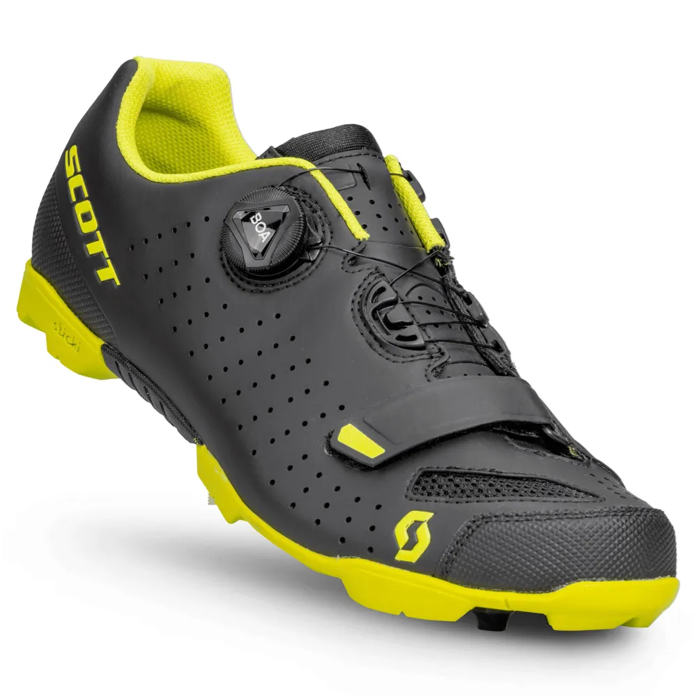 uPRISE Bikes Scott Comp Boa MTB Shoes - Matt Black/Sulphur Yellow | Price match, 365 day return s, 18-Month Warranty, Finance Available & Free UK Delivery