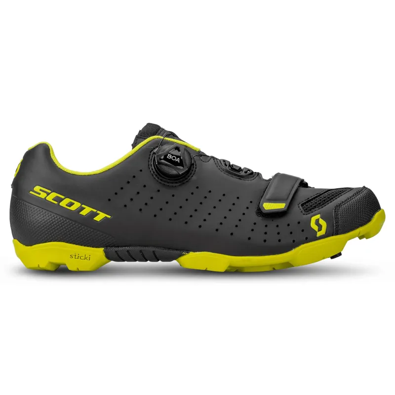 Scott Comp Boa MTB Shoes - Matt Black/Sulphur Yellow-2