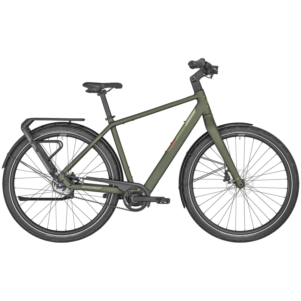uPRISE Bikes Bergamont E-Vitess Expert Gent 2025 Electric Hybrid Bike - Khaki Green | Price match, 365 day return s, 18-Month Warranty, Finance Available & Free UK Delivery