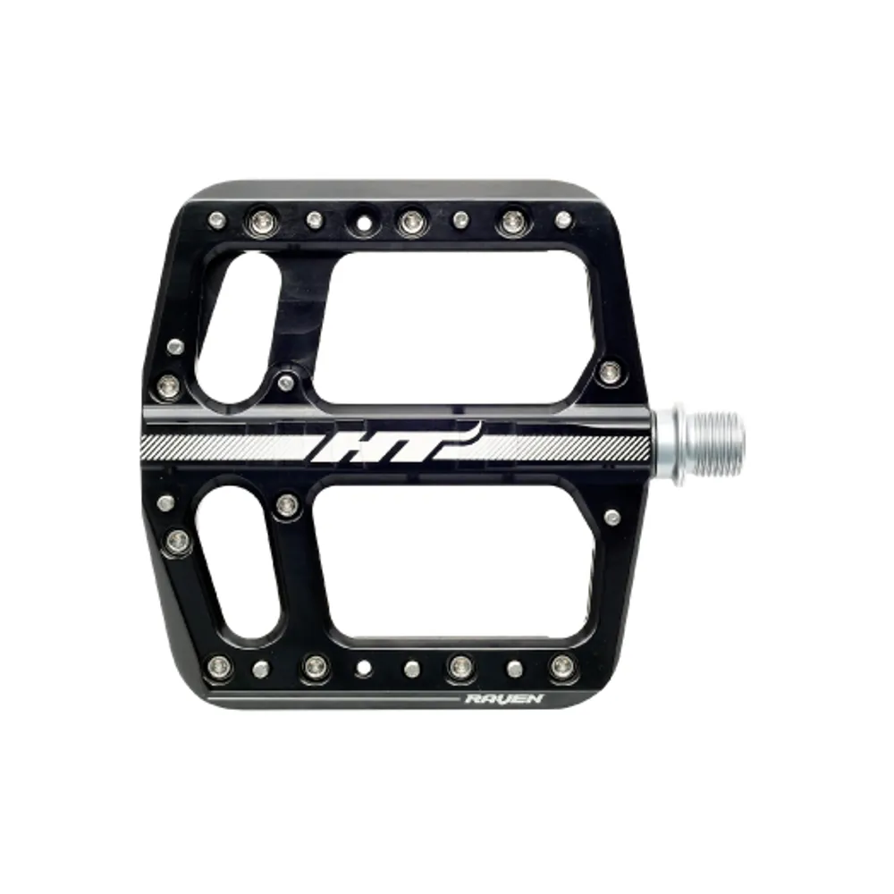 uPRISE Bikes HT Components Raven Flat MTB Pedals - Black | Price match, 365 day returns, 18-Month Warranty, Finance Available & Free UK Delivery