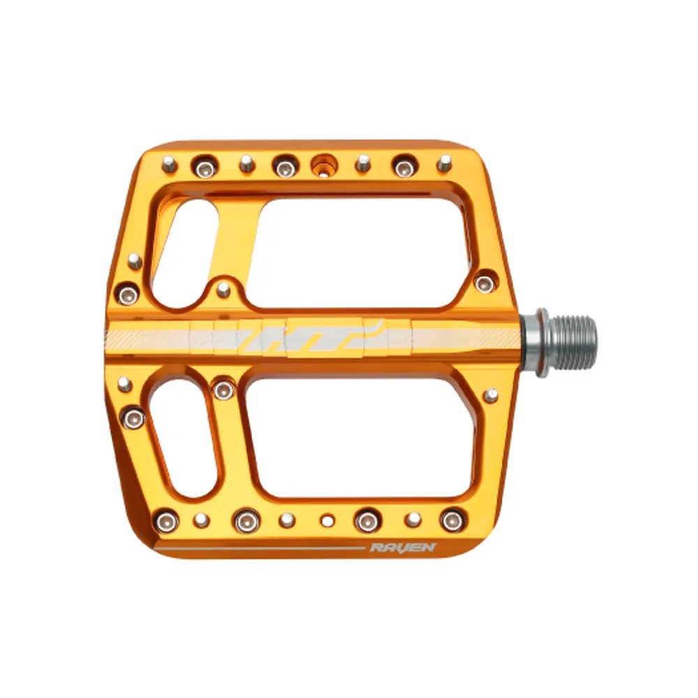 uPRISE Bikes HT Components Raven Flat MTB Pedals - Orange | Price match, 365 day returns, 18-Month Warranty, Finance Available & Free UK Delivery