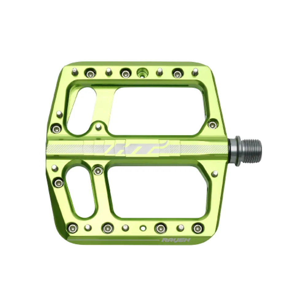 uPRISE Bikes HT Components Raven Flat MTB Pedals - Apple Green | Price match, 365 day returns, 18-Month Warranty, Finance Available & Free UK Delivery