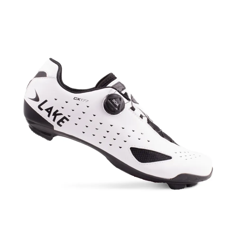 uPRISE Bikes Lake CX177 Road Shoes - White/Black | Price match, 365 day return s, 18-Month Warranty, Finance Available & Free UK Delivery