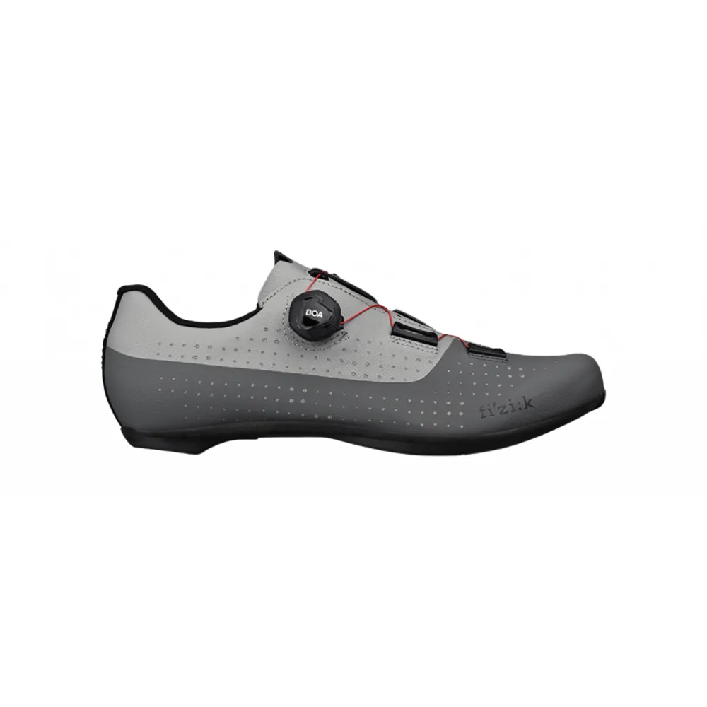 uPRISE Bikes Fizik R4 Tempo Overcurve Wide Road Shoes - Grey/Red | Price match, 365 day return s, 18-Month Warranty, Finance Available & Free UK Delivery