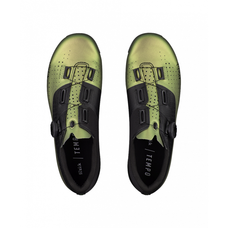 Fizik R4 Tempo Overcurve Wide Road Shoes - Iridescent Green/Black-2