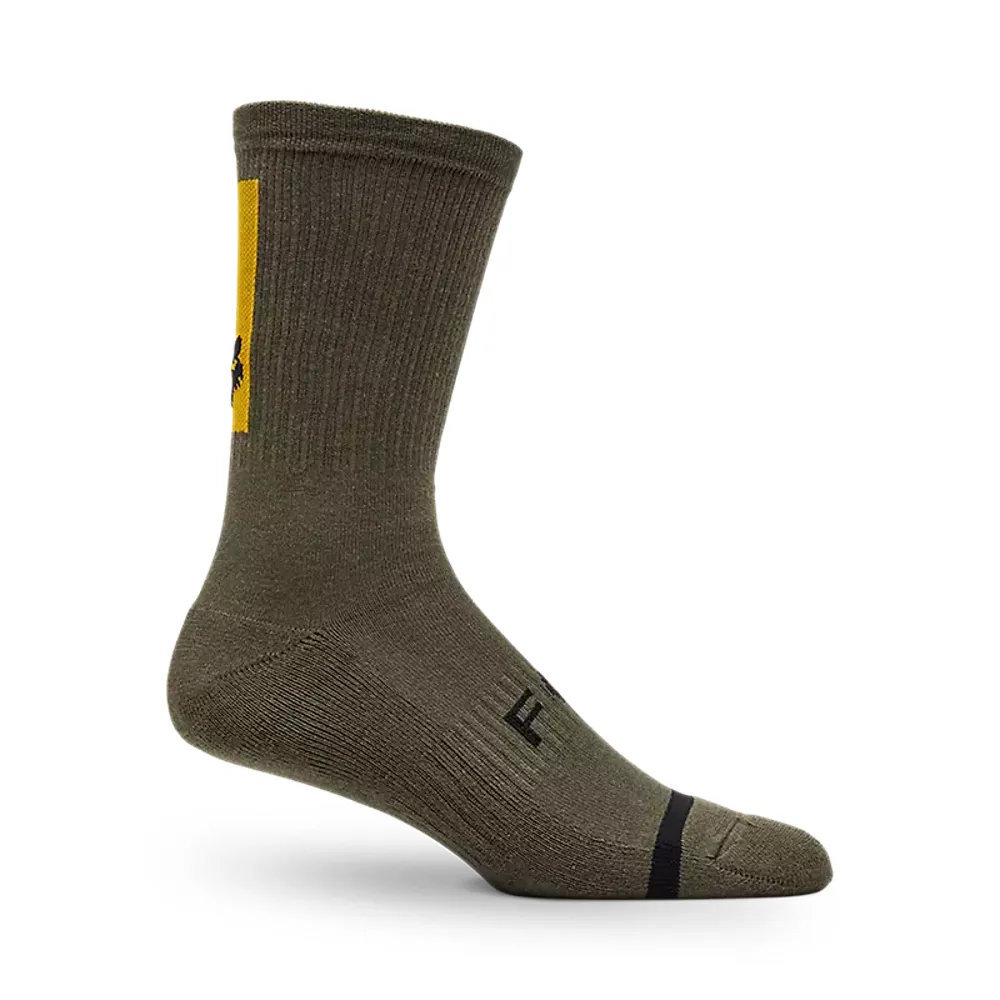 uPRISE Bikes Fox Clothing Fox 8 inch Defend Socks - Military Green | Price match, 365 day return s, 18-Month Warranty, Finance Available & Free UK Delivery