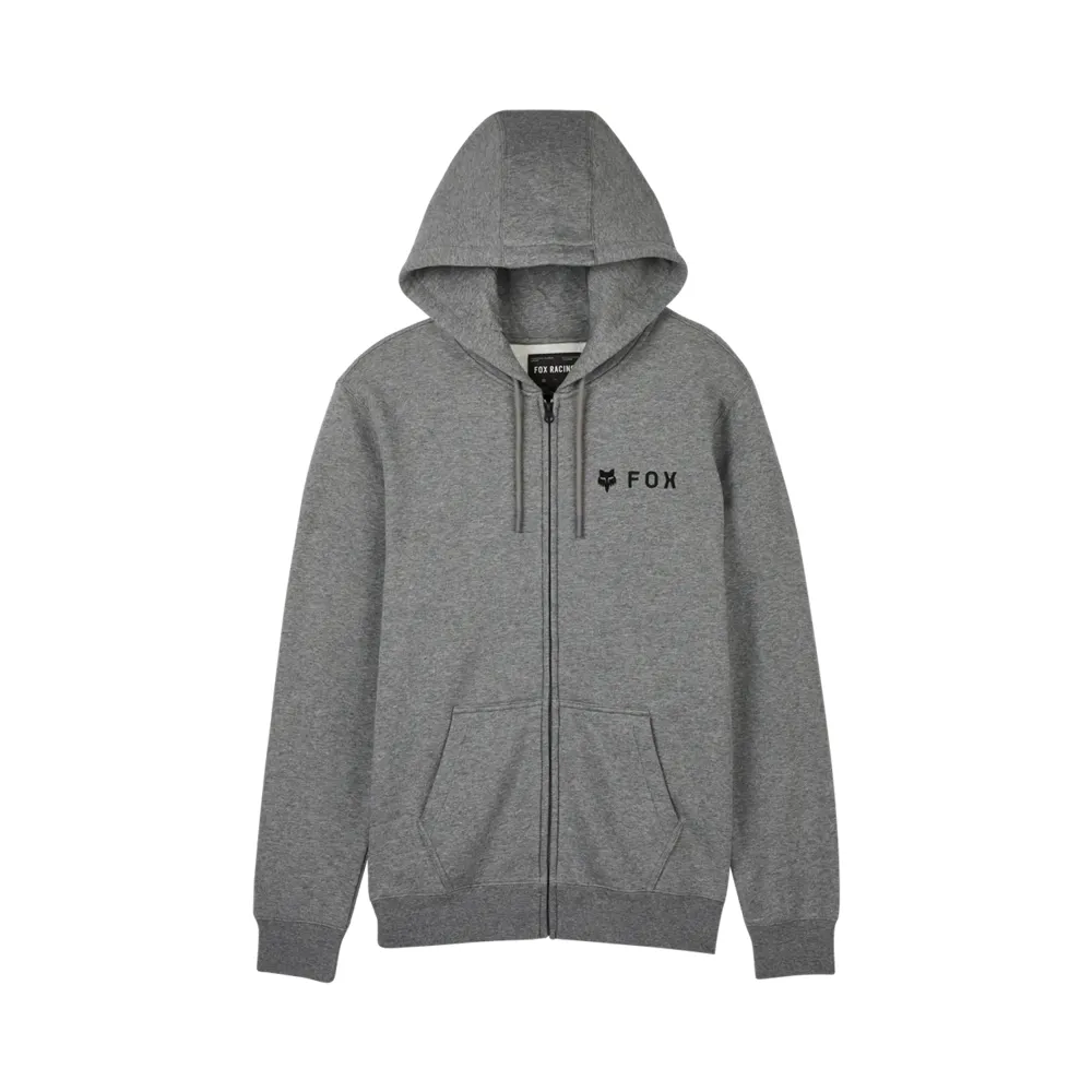 uPRISE Bikes Fox Clothing Absolute Fleece Zip Men's Hoodie - Heather Graphite Grey | Price match, 365 day returns, 18-Month Warranty, Finance Available & Free UK Delivery
