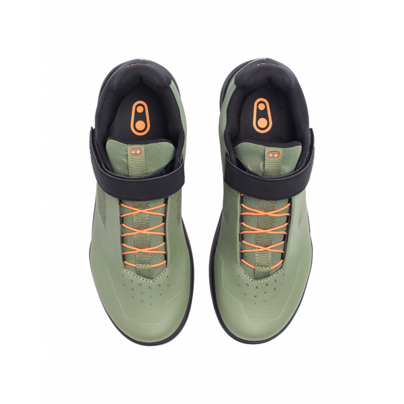 Crank Brothers Stamp Speedlace MTB Flat Shoes - Green/Black/Orange-3