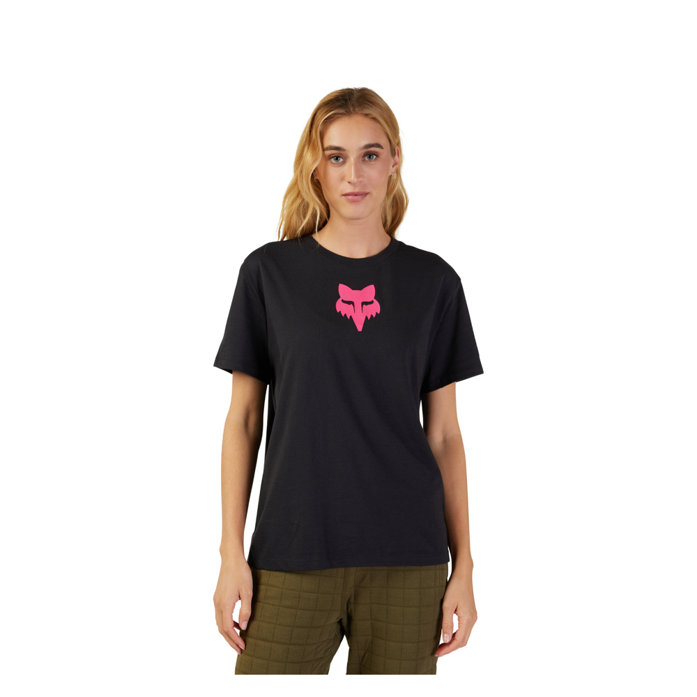 uPRISE Bikes Fox Clothing Fox Head Women's Short Sleeve Tee - Black/Pink | Price match, 365 day return s, 18-Month Warranty, Finance Available & Free UK Delivery