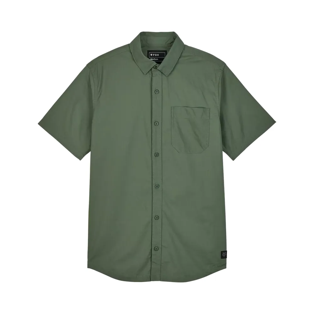 uPRISE Bikes Fox Clothing Fox Racing Roger Men's Short Sleeve Woven Shirt - Hunter Green | Price match, 365 day return s, 18-Month Warranty, Finance Available & Free UK Delivery