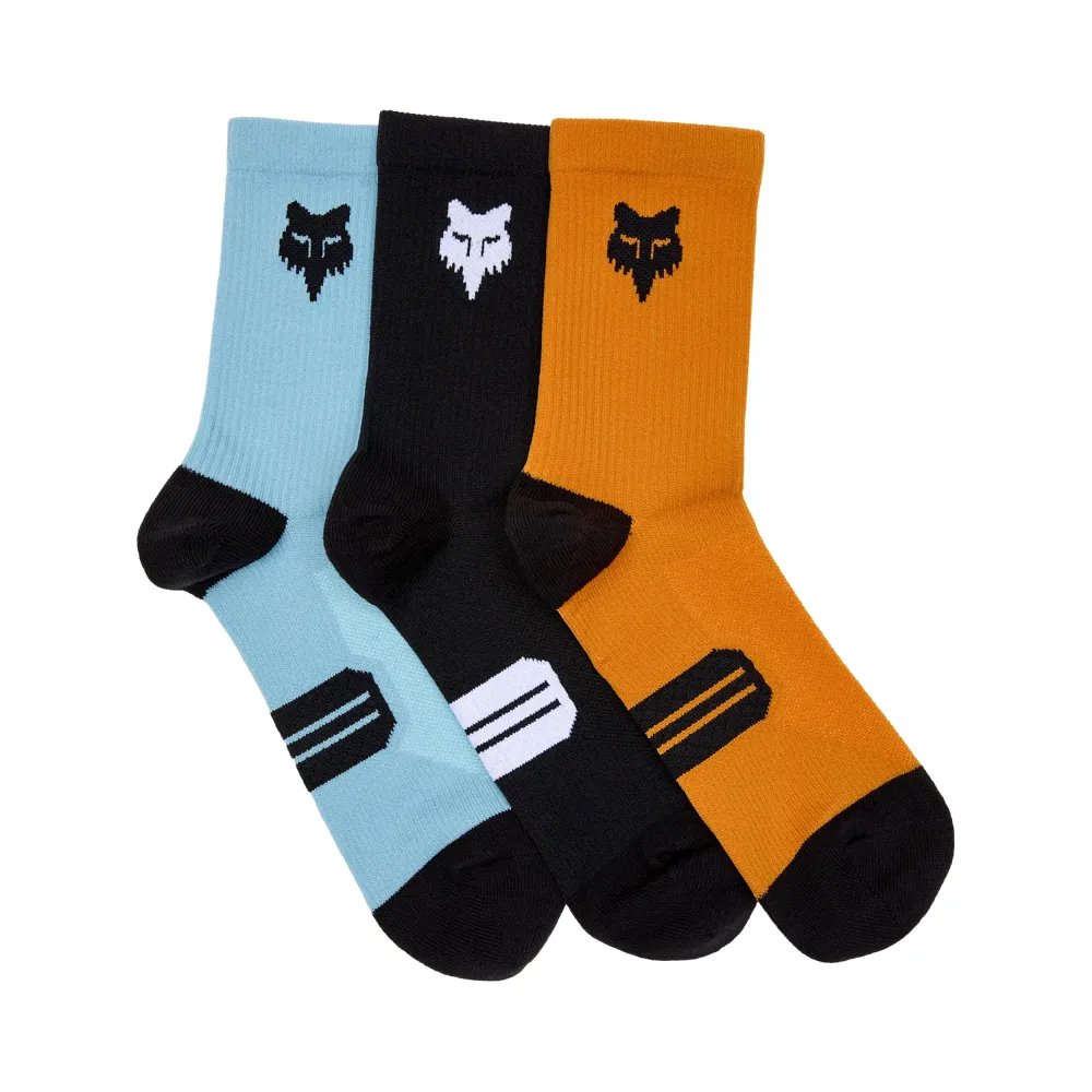 uPRISE Bikes Fox Clothing Ranger 6 Inch Prepack Socks - Multi Pack | Price match, 365 day returns, 18-Month Warranty, Finance Available & Free UK Delivery