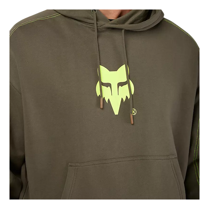 Fox Elevated Oversized Pullover Hoody - Military Green-4