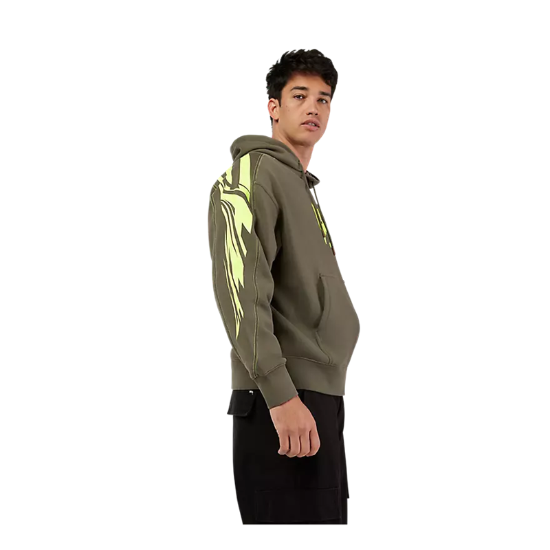 Fox Elevated Oversized Pullover Hoody - Military Green-3
