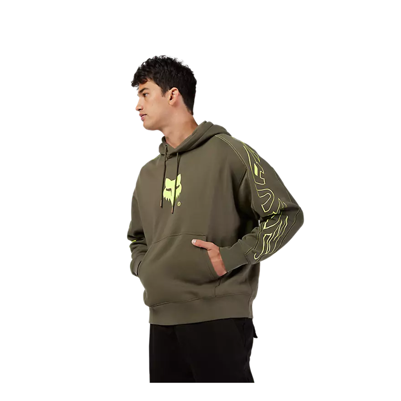 Fox Elevated Oversized Pullover Hoody - Military Green-1