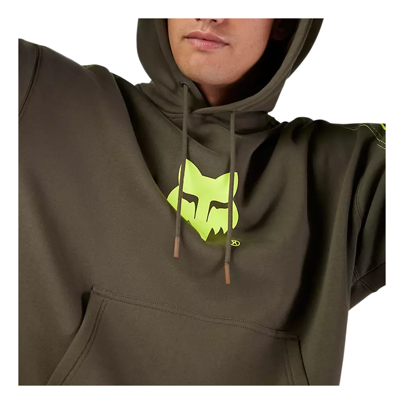 Fox Elevated Oversized Pullover Hoody - Military Green-5