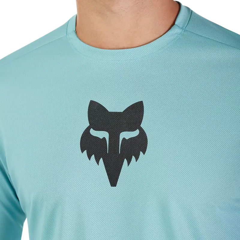 Fox Ranger Fox Head Men's Long Sleeve Jersey - Vintage Wash Blue-4