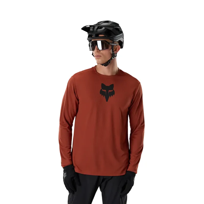 Fox Ranger Fox Head Men's Long Sleeve Jersey - Amber Scarlet-2