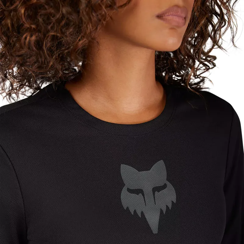 Fox Ranger Fox Head Women's Long Sleeve Jersey - Black-4