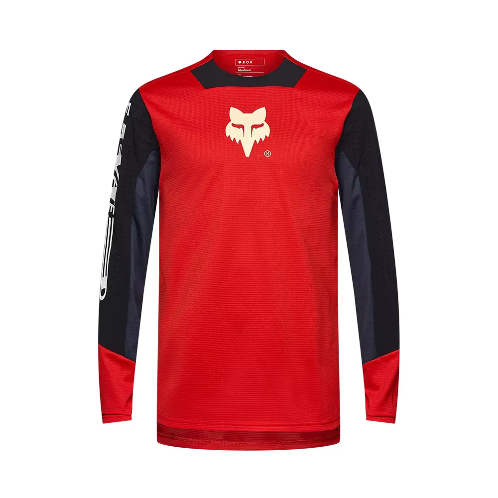 uPRISE Bikes Fox Clothing Fox Defend Elevated Men's Long Sleeve Jersey - Fluorescent Red | Price match, 365 day return s, 18-Month Warranty, Finance Available & Free UK Delivery