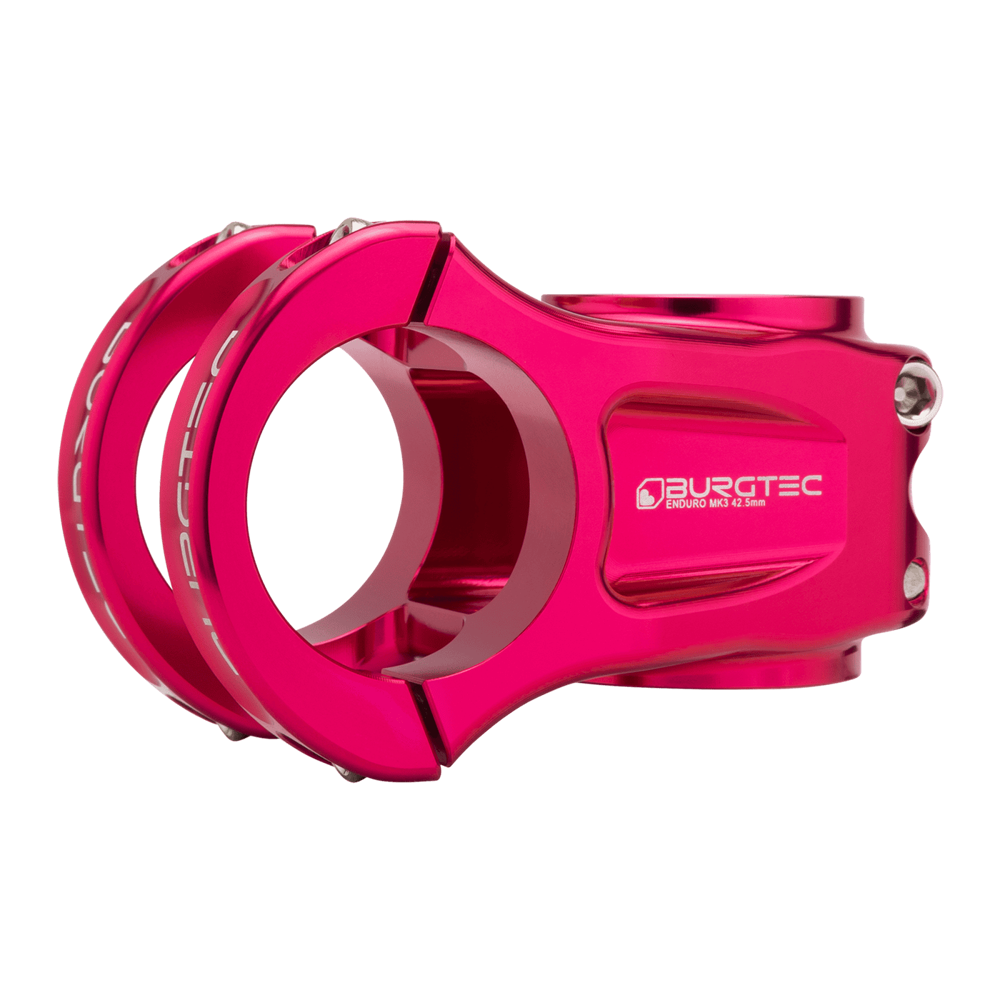 uPRISE Bikes Burgtec Enduro MK3 Stem - 35mm Clamp - 42.5mm Reach - Toxic Barbie Pink | Price match, 365 day returns, 18-Month Warranty, Finance Available & Free UK Delivery