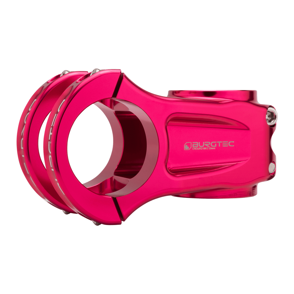 uPRISE Bikes Burgtec Enduro MK3 Stem - 35mm Clamp - 50mm Reach - Toxic Barbie Pink | Price match, 365 day returns, 18-Month Warranty, Finance Available & Free UK Delivery