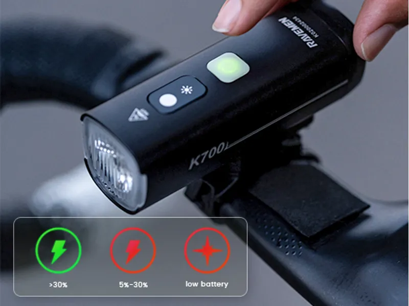 Ravemen K700 USB Rechargeable AI Nighttime Front Light - 700 Lumens-8