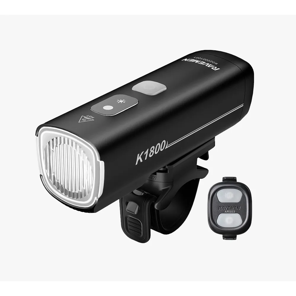 uPRISE Bikes Ravemen K1800 USB Rechargeable AI Nighttime Front Light - 1800 Lumens | Price match, 365 day return s, 18-Month Warranty, Finance Available & Free UK Delivery