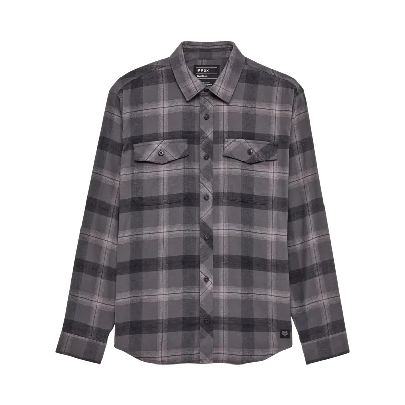 Fox Survivalist Core Men's Long Sleeve Flannel - Dark Shadow Grey
