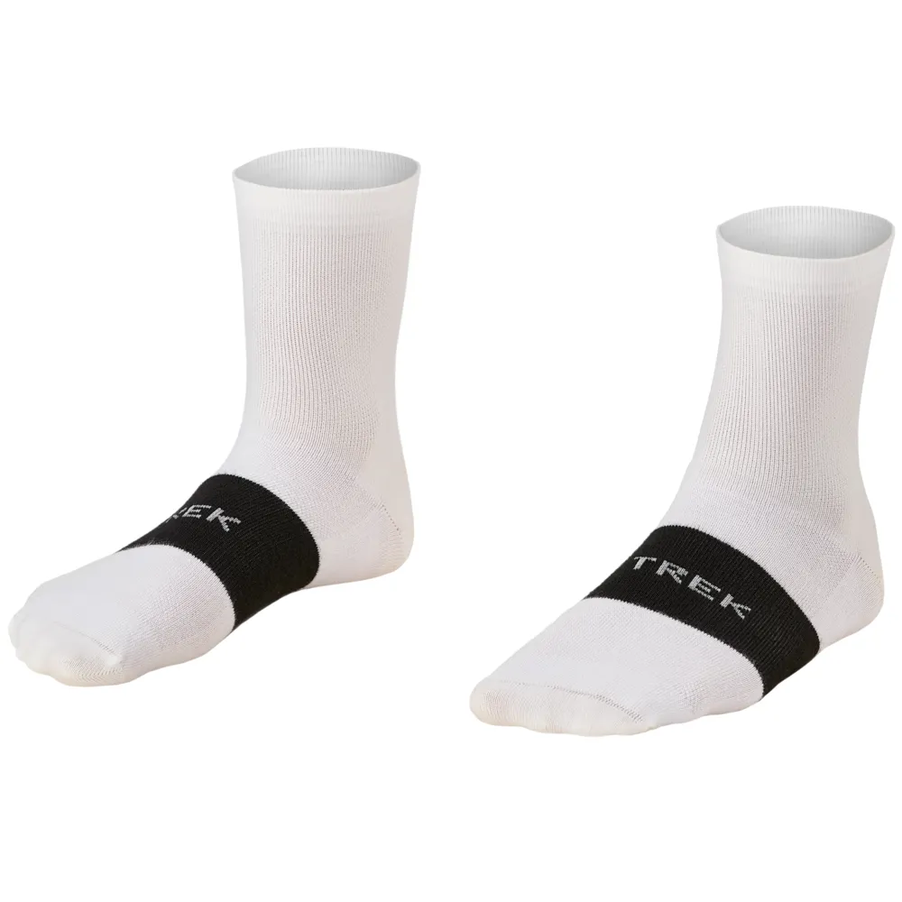 uPRISE Bikes Trek Race Quarter Cycling Socks - White | Price match, 365 day return s, 18-Month Warranty, Finance Available & Free UK Delivery