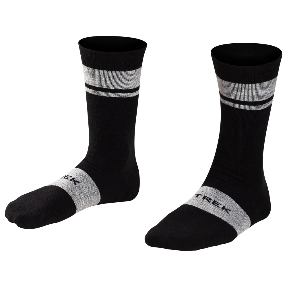 uPRISE Bikes Trek Race Crew Cushioned Merino Wool Cycling Sock - Black | Price match, 365 day return s, 18-Month Warranty, Finance Available & Free UK Delivery