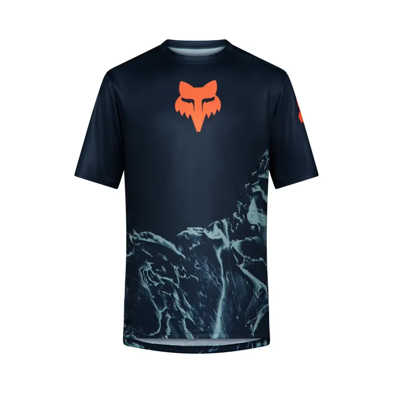 Fox Ranger Image Print Men's Short Sleeve Jersey - Arctic Blue