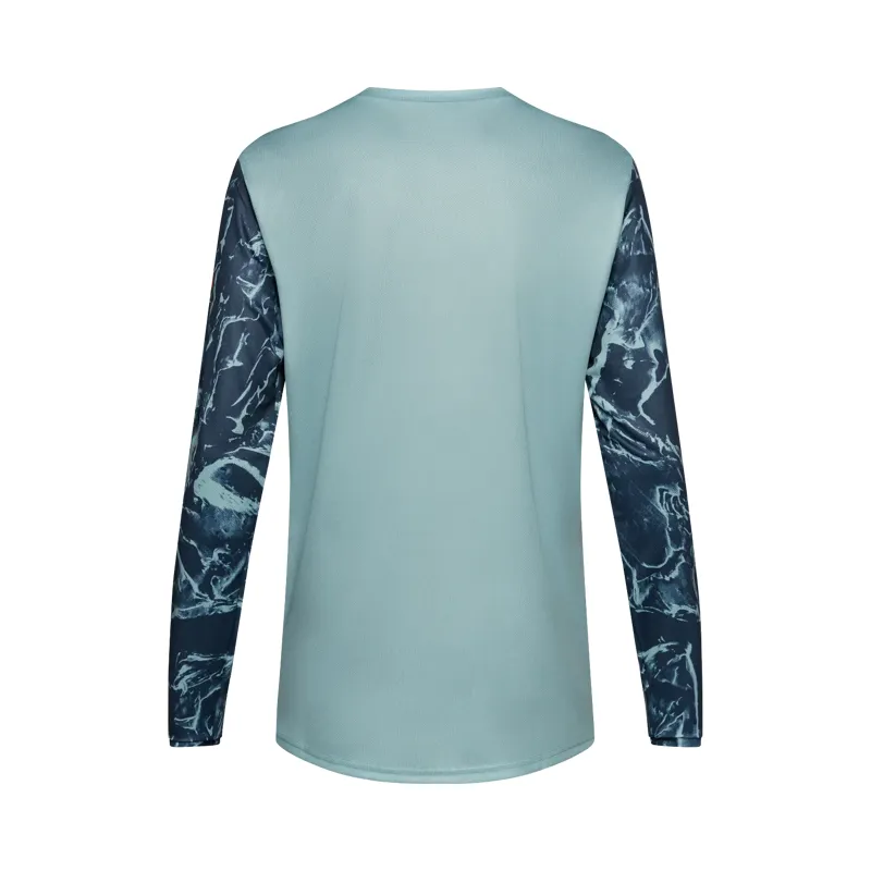 Fox Ranger Image Print Men's Long Sleeve Jersey - Arctic Blue-1