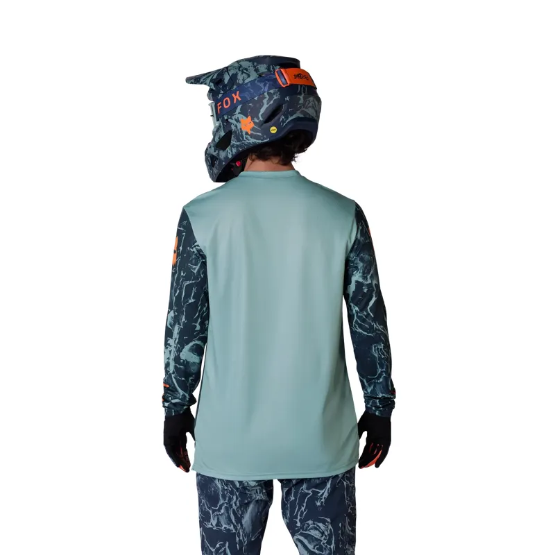 Fox Ranger Image Print Men's Long Sleeve Jersey - Arctic Blue-5