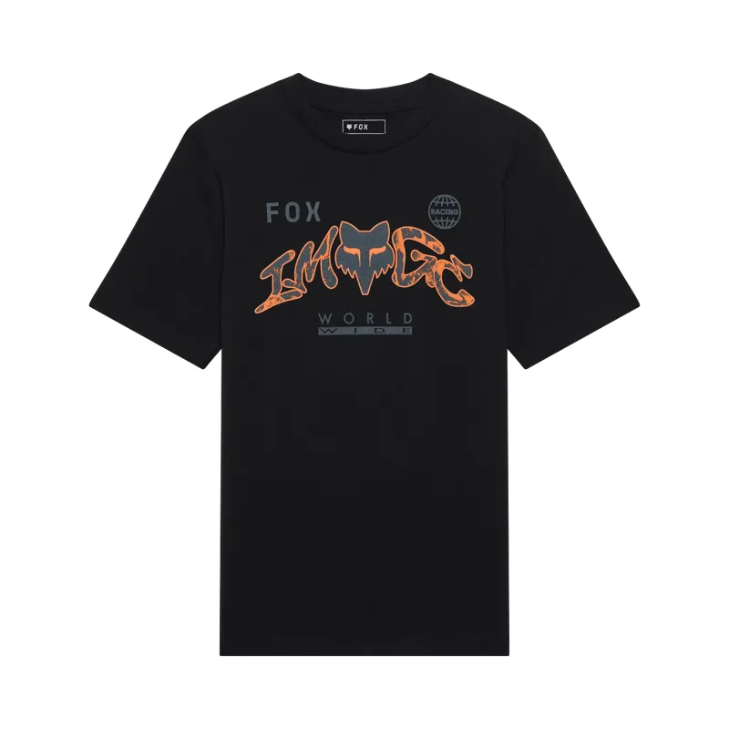 Fox Image Print Youth Short Sleeve Tee - Black