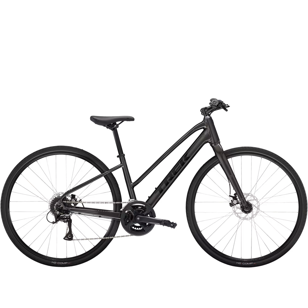 uPRISE Bikes Trek FX 1 Stagger 2025 Hybrid Bike - Dnister Black | Price match, 365 day return s, 18-Month Warranty, Finance Available & Free UK Delivery
