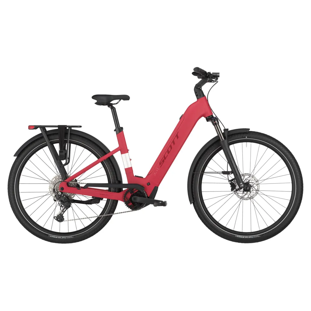 uPRISE Bikes Scott Sub eRide 30 Wave 2025 Electric Hybrid Bike - Raspberry Red | Price match, 365 day return s, 18-Month Warranty, Finance Available & Free UK Delivery