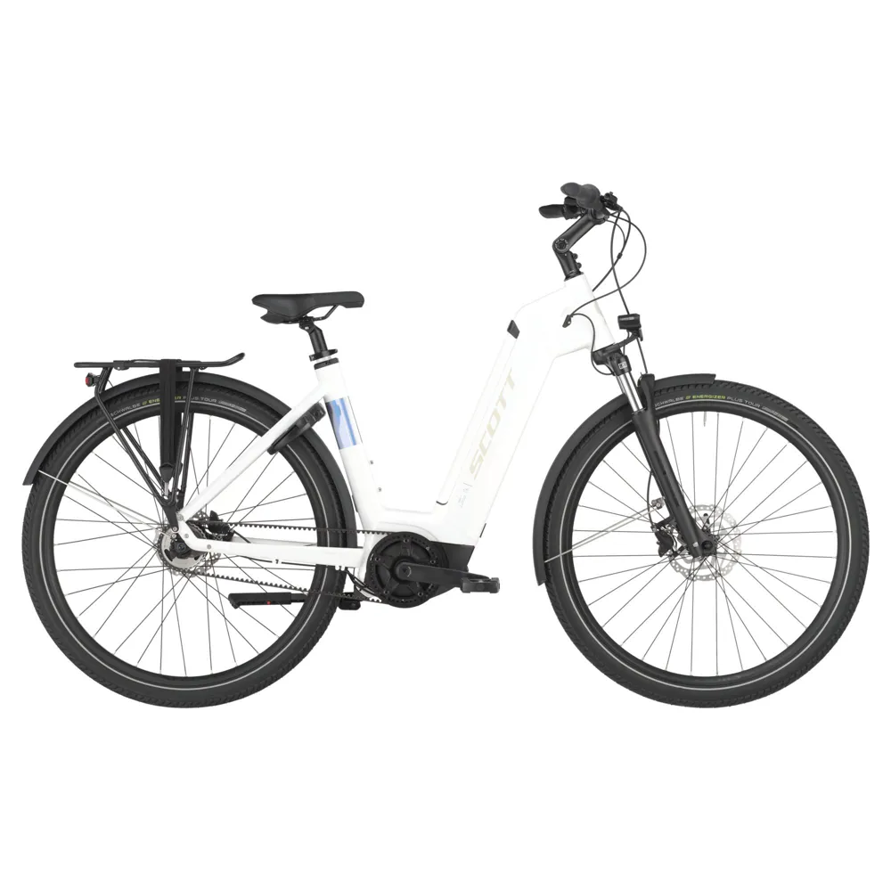 uPRISE Bikes Scott Sub 40 Belt Wave 2025 Electric Hybrid Bike - Bianco White | Price match, 365 day return s, 18-Month Warranty, Finance Available & Free UK Delivery