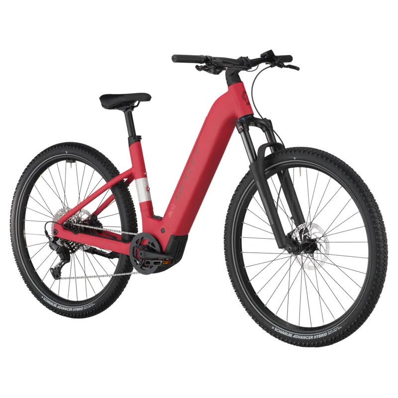 Scott Axis eRIDE 30 Wave 2025 Electric Hybrid Bike - Raspberry Red-1