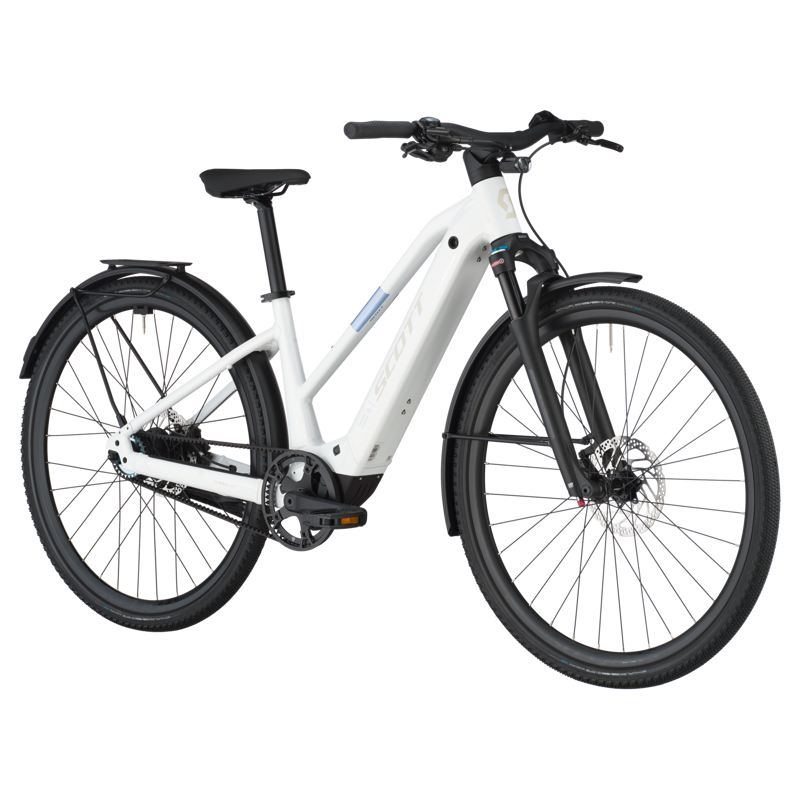 Scott Passage 10 Belt Slope 2025 Electric Hybrid Bike - Bianco White-1